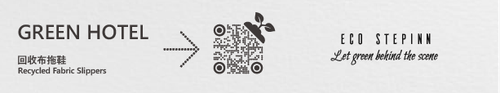 GREEN HOTEL eco packaging with ECO STEPINN QR code